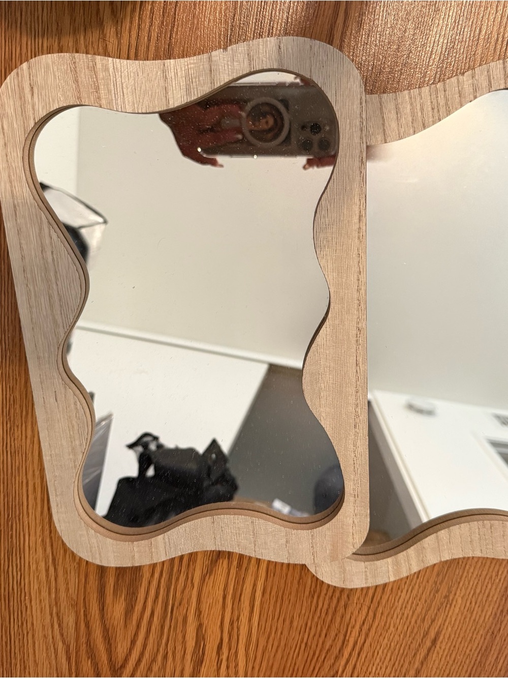 Target Natural Wood Wavy Frame Mirror - Light Brown